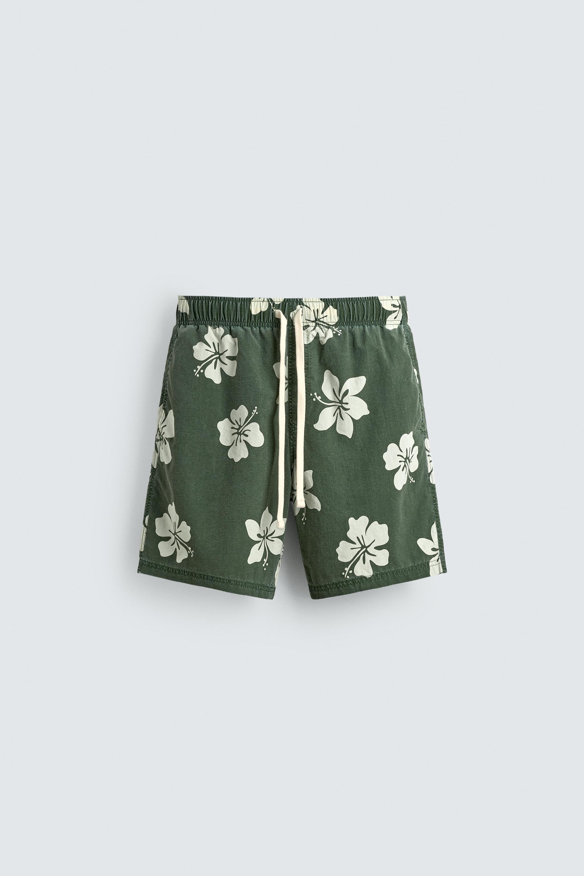SHORT DE BAIN À IMPRIMÉ HIBISCUS
